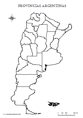 Mapa de provincias argentinas para colorear.