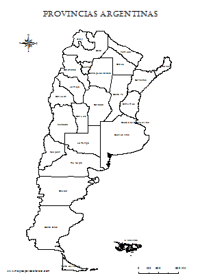 Mapa de provincias argentinas para colorear.
