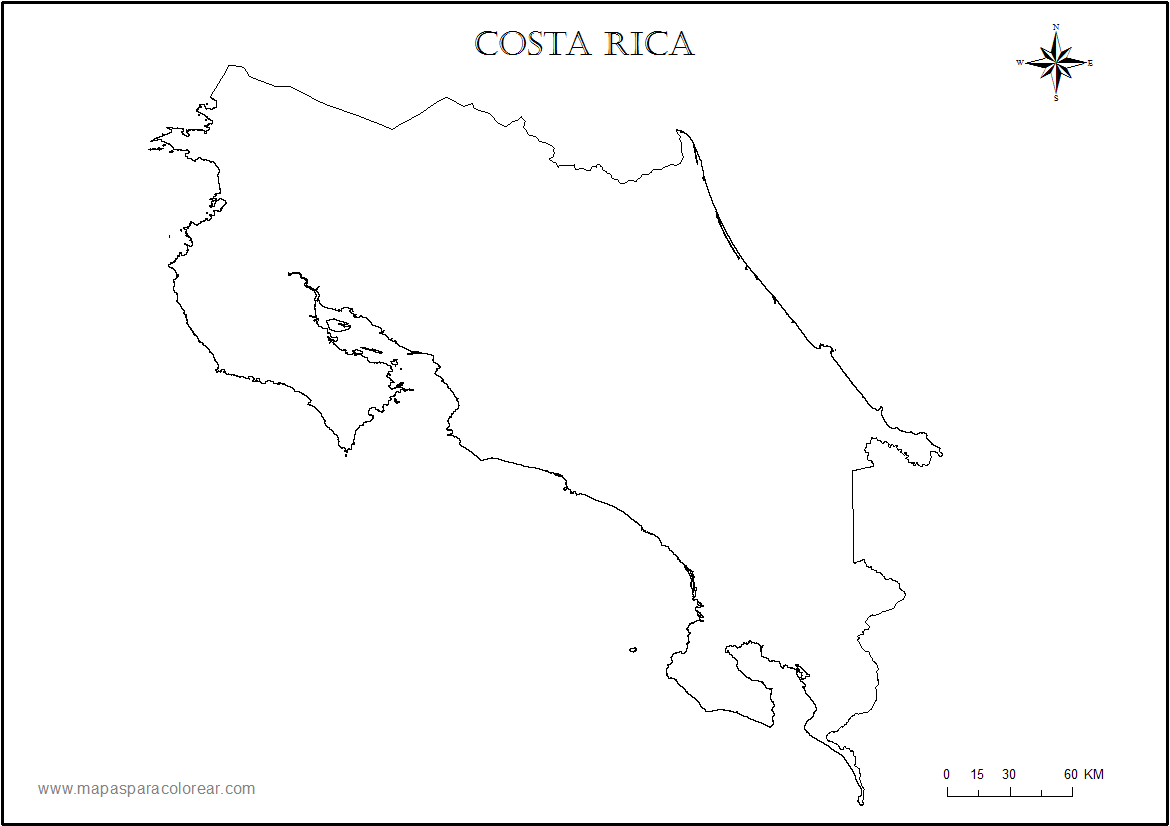 Mapas De Costa Rica Para Colorear