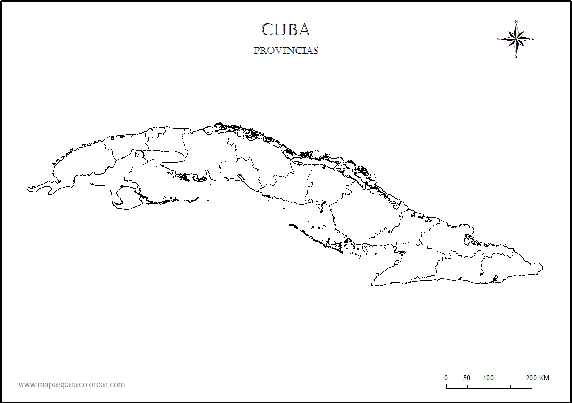 Mapas De Cuba Para Colorear