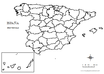 Mapa de España por provincias.