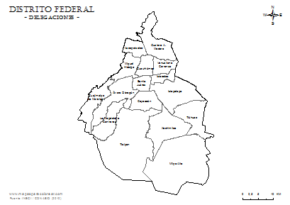 Mapa de la División Política del Distrito Federal | Mapas 