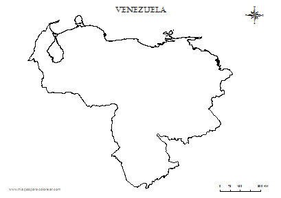 Contorno del mapa de Venezuela para colorear.