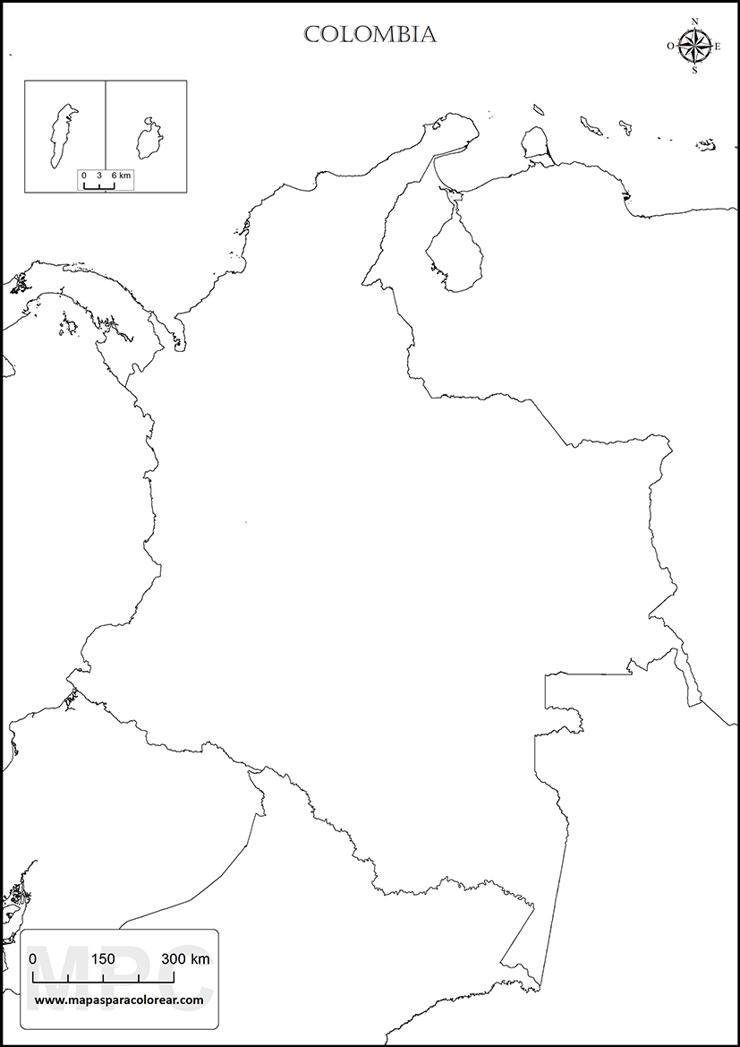 Mapas De Colombia Para Colorear