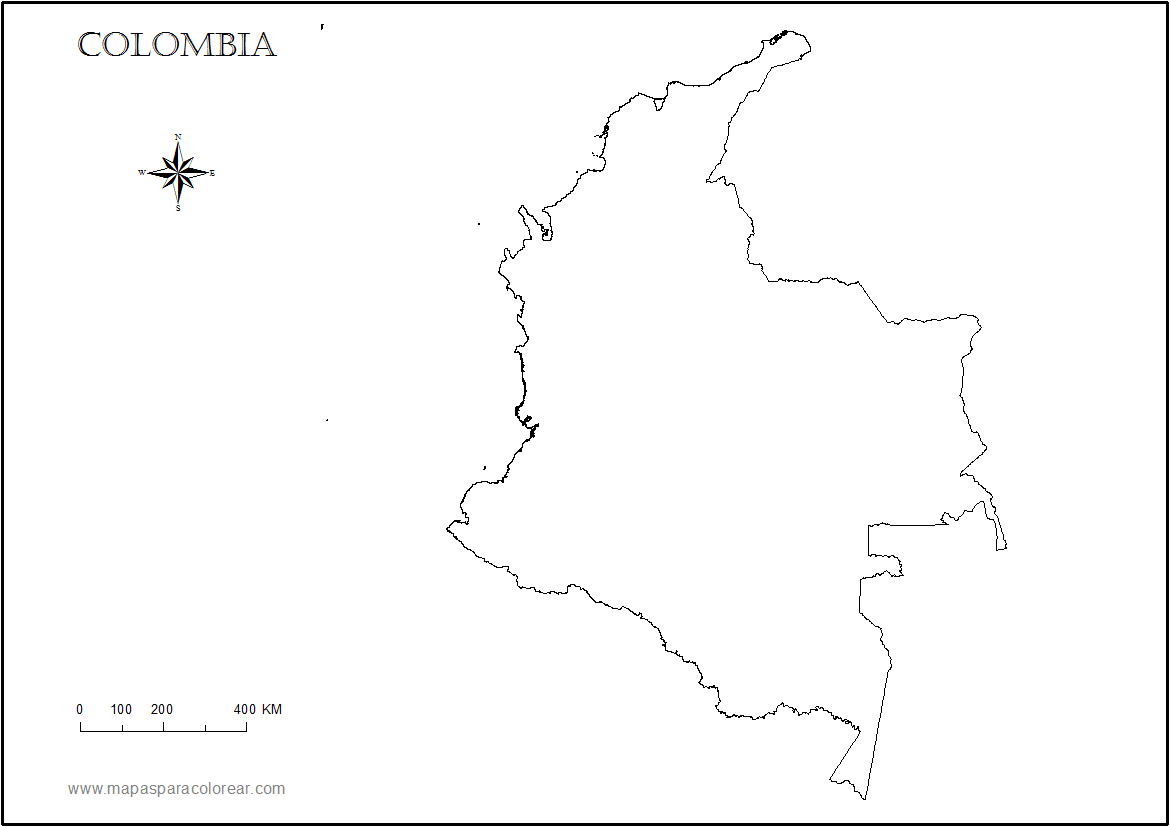 Mapas De Colombia Para Colorear