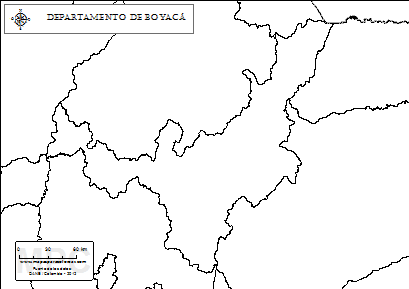 Mapa mudo del departamento de Boyacá para completar y colorear.