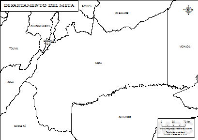 Mapa del departamento del Meta para colorear.