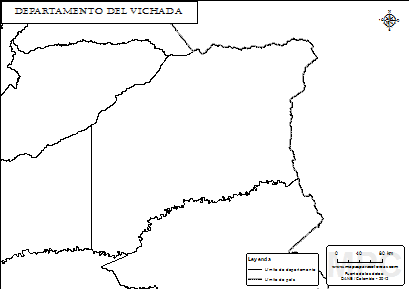 Mapa del departamento del Vichada para colorear.