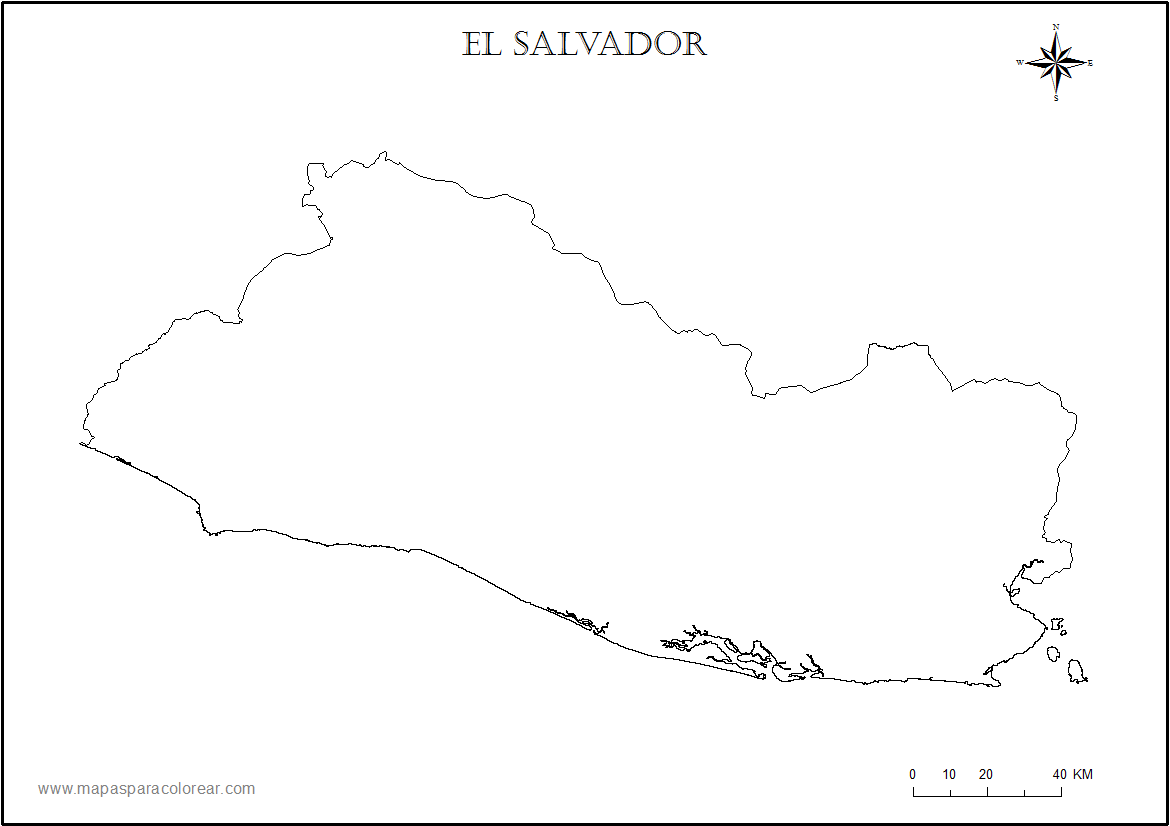 Mapas de El Salvador para colorear.