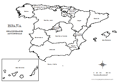 Mapa de España: Provincias y Comunidades (Político y Físico)