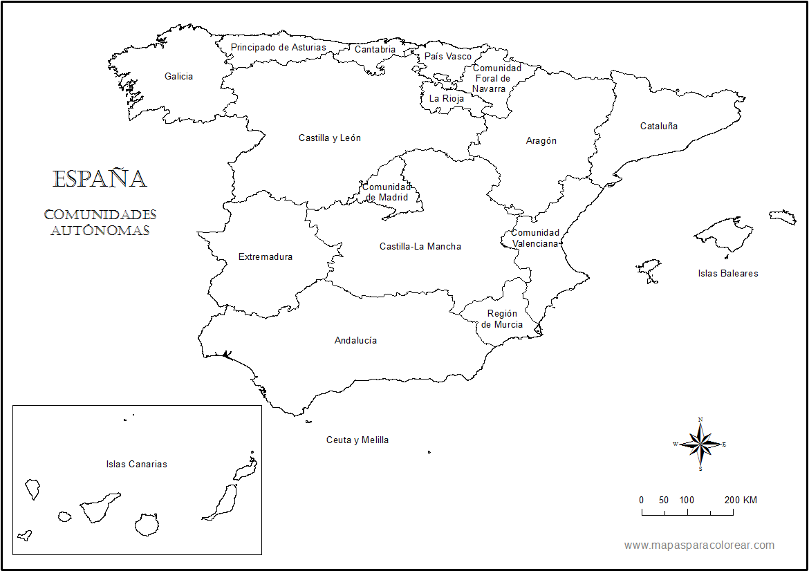 Mapa de España: Provincias y Comunidades (Político y Físico)