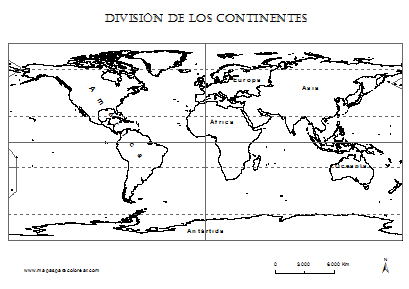 Mapamundi para colorear