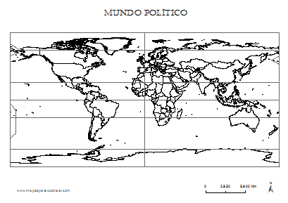 Mapamundi para colorear