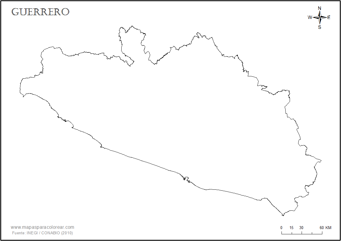 Mapas de Guerrero para colorear