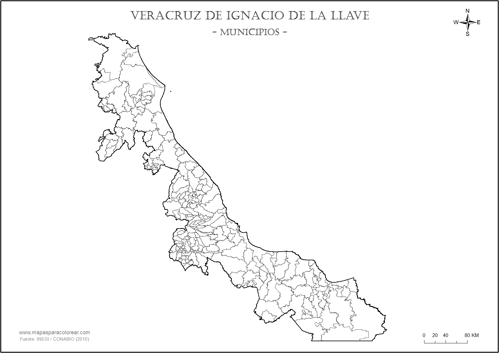 Mapa Estado De Veracruz Con Nombres