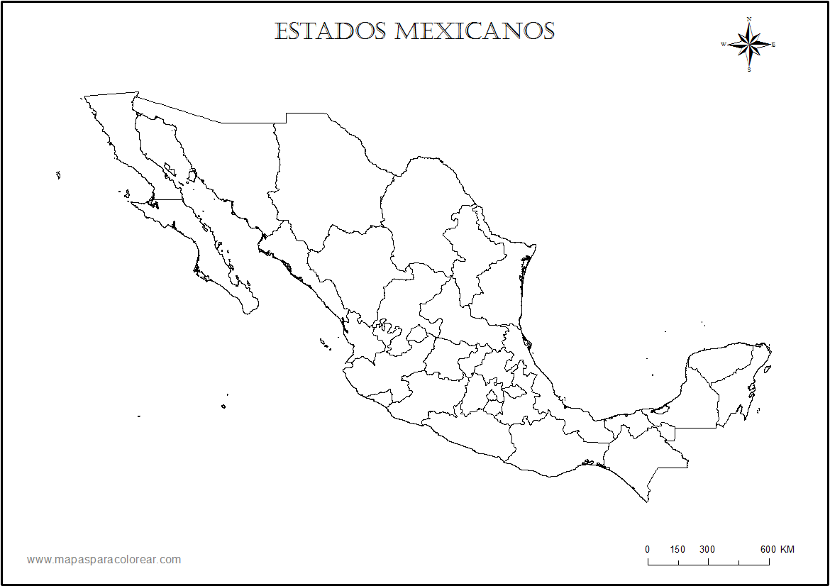 Mapas De México Para Colorear