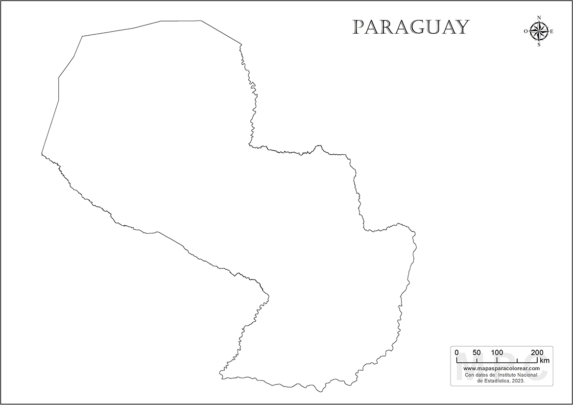 Физическая карта парагвая