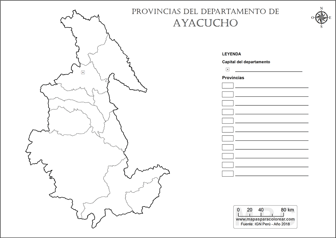 Mapas Departamento De Ayacucho Para Colorear