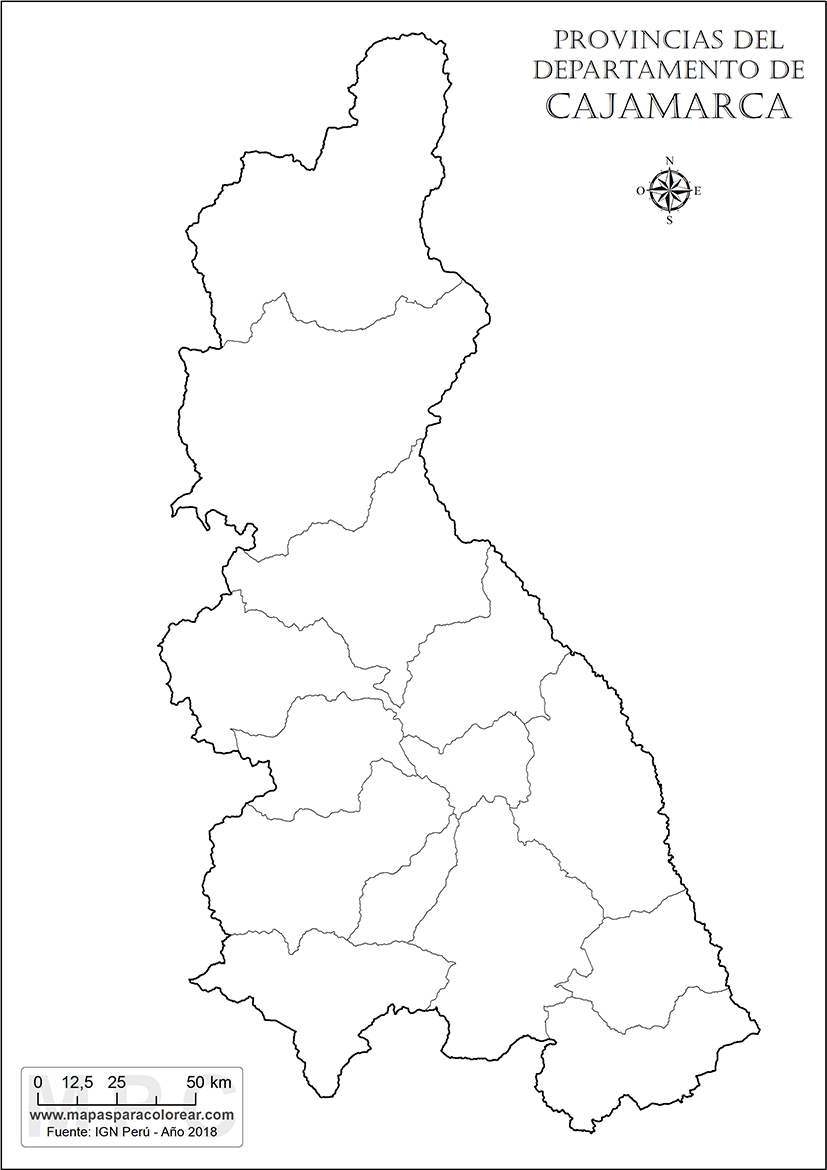 Mapas Departamento De Cajamarca Para Colorear