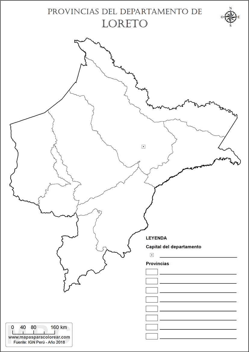 Mapas Departamento De Loreto Para Colorear