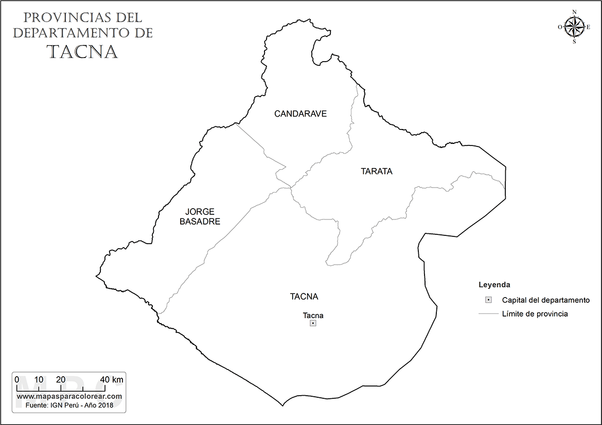 Mapas Departamento De Tacna Para Colorear