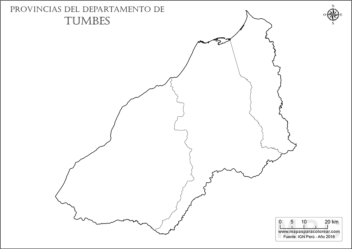 Mapa De Tumbes Mapa De Tumbes Con Sus Provincias Para Colorear Pdmrea