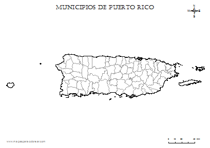 Mapa de Puerto Rico por municipios para completar con nombres colorear.