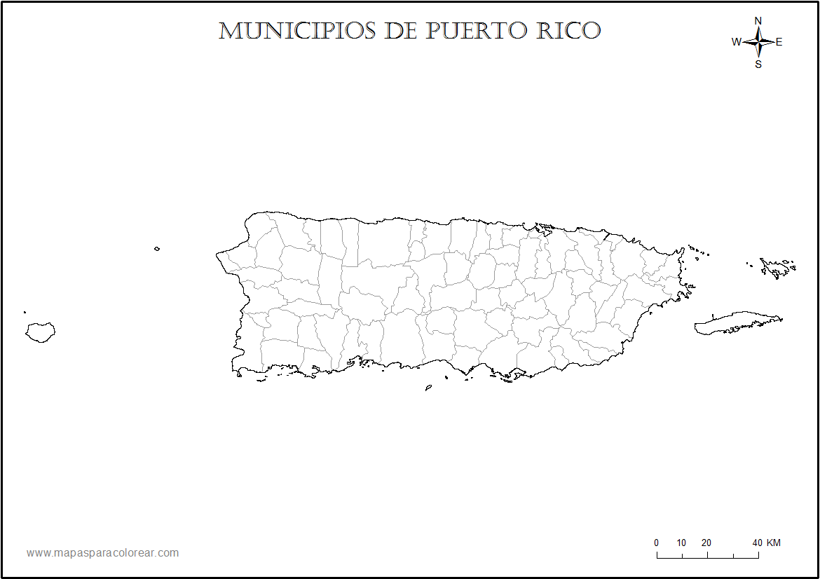 Mapas De Puerto Rico Para Colorear