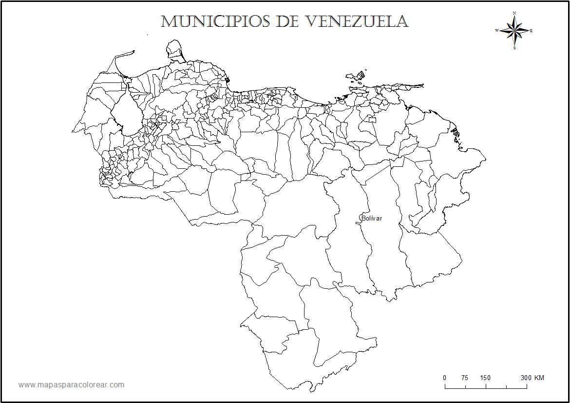 Mapa De Venezuela Para Pintar